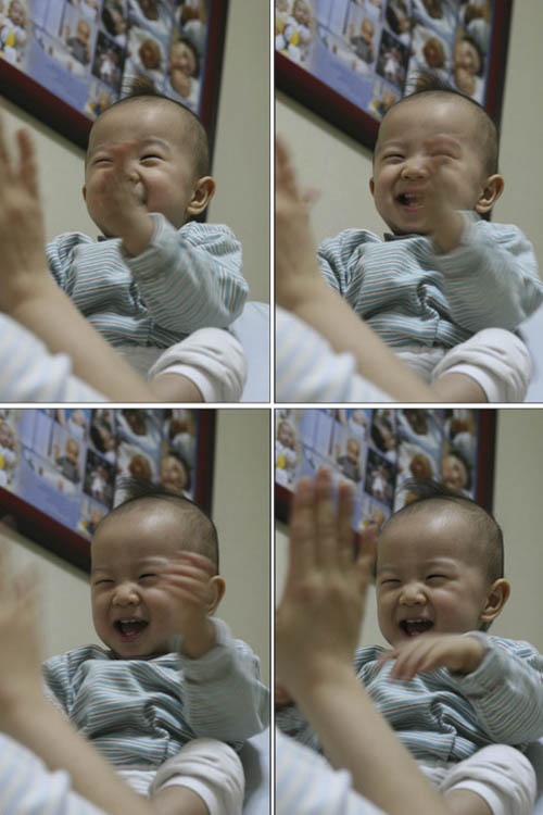 박수치며 까르르