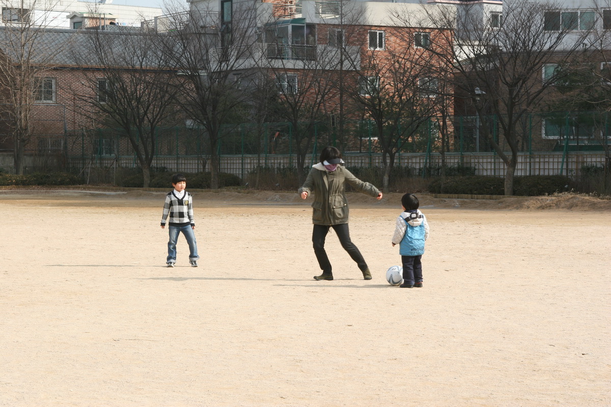 대길초등학교에서, 축구..